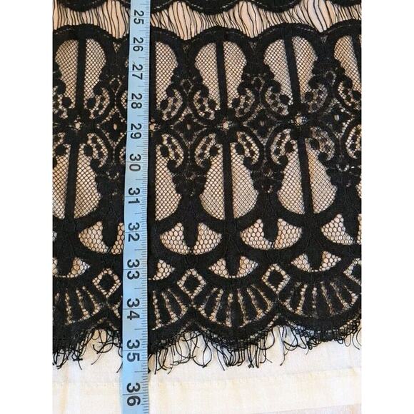 Eliza J Women's Size 6 Shift Dress Black Lace Over Tan - Picture 7 of 8